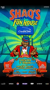 🔥 TICKETS ON SALE NOW🔥 Shaq’s Fun House by @CreditOneBank is back for Big Game Weekend in the Bay Area. Featuring insane performances by Tiësto, T-Pain, Disco Lines, DJ DIESEL, plus more, along with carnival rides, games, and an open bar included with every ticket to keep the party going all night. Buy tickets now! | Shaq’s Fun House