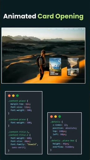 Create this trending Animation Card opening using css Comment for code#trending#short#ytshort