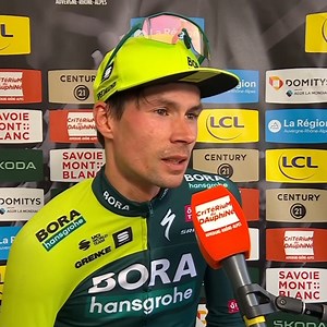 Primoz Roglic happy after his victory and being able to deliver after the hard work his teammates. #Dauphine | NBC Sports Cycling