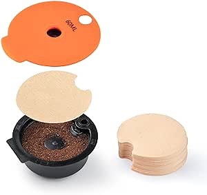Disposable Coffee Filters For Tassimo Reusable Coffee Discs, BENFUCHEN Replacement Paper Filters For Bosch Tassimo Refillable Coffee Pods, Unbleached, 100 Count