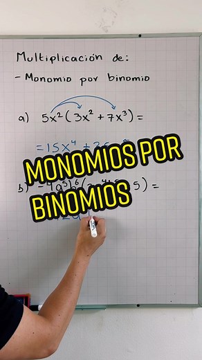 Multiplicación de monomios por binomios #matematicas #aprendeentiktok
