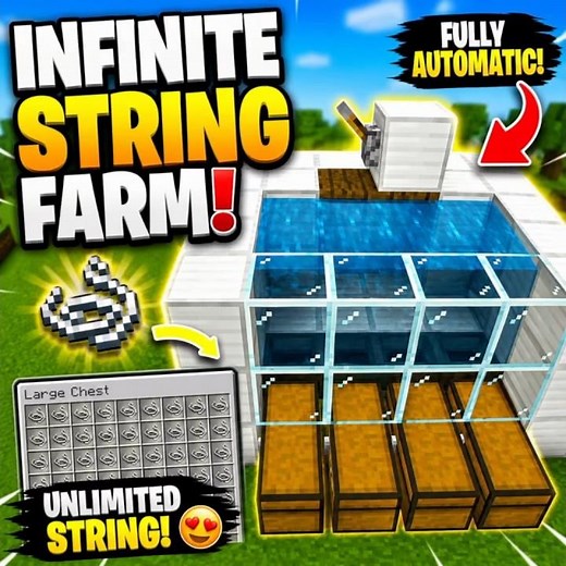 🔥 Infinite String Farm in Minecraft! 😱 Easy Automatic Farm