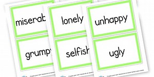 Negative Adjective Cards