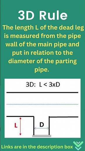 3D/6D Rule for dead legs in pharmaceutical water system