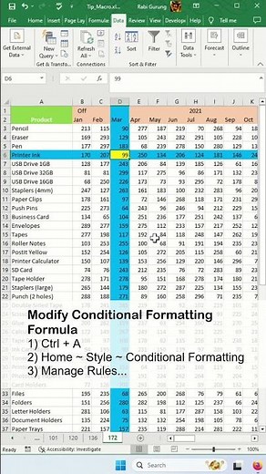 How to crosshair highlight enabled and disable in Excel - Excel Tips and Tricks #shorts