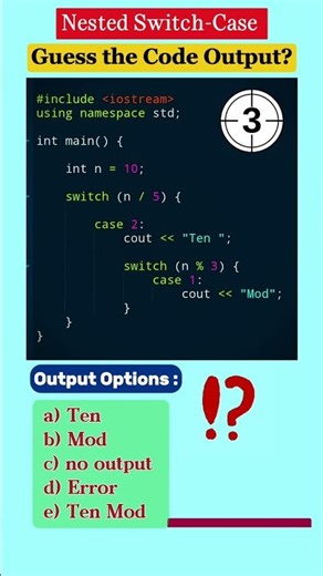 C++ switch case CODE challenge 🧠‼️# 50 #coding #cs #programming #cpp #codinginterview