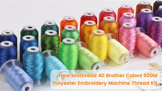 Watch New brothread 40 Brother Colors Embroidery Machine Thread  on Amazon Live