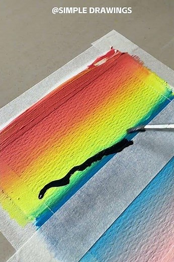The MOST Satisfying Tape Peel Ever! 🤤🌅 #painting#acrylicpainting #shors