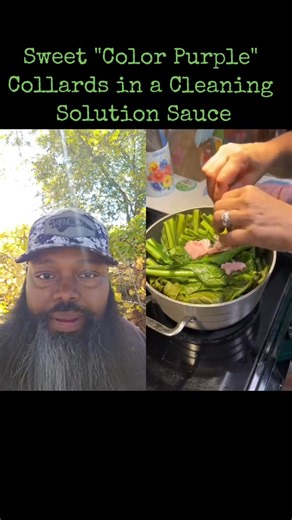 Throwback Thursday Sweet "Color Purple" Collards in Cleaning Solution Sauce | Chubbybeardbandit NC