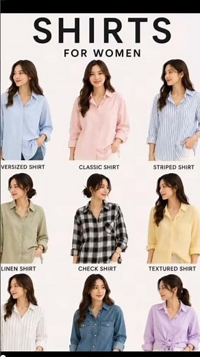 👚 9 Stylish Women's Shirt Types You Should Know! ✨#Fashion #WomensFashion #ShirtStyles