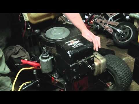 Cold / Old Start of Briggs and Stratton 11 Horsepower Flathead Engine (model 25)