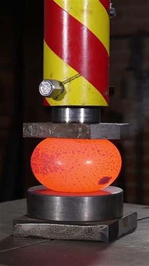 HOT GLASS MEETS HYDRAULIC PRESS! (Satisfying Crush + Sparks!)