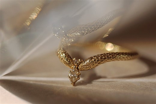 Witchy Ring, Snake Ring, Tarot Ring, Custom Jewelry, Spiritual Jewelry, Occult Jewelry, Bespoke Ring, Diamond Snake Ring, Boho Gold Ring - Etsy