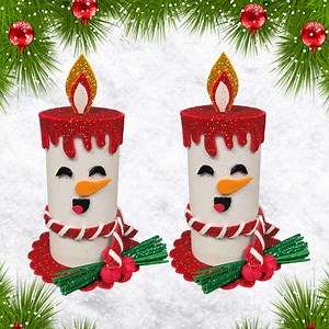 very beautiful christmas snowman candles decoration | My Arts & Crafts