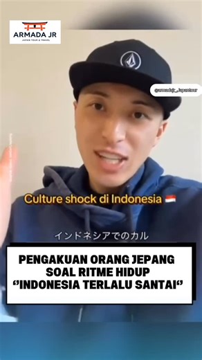 ARMADA JAPAN TOUR & TRAVEL on Instagram: "Sei dari Jepang: Culture Shock dengan Ritme Hidup Santai Indonesia Dari akun sosial @seidariJepang, Sei—warga Jepang—membagikan pengalaman culture shock saat tinggal di Indonesia, terutama terkait kecepatan berjalan dan ritme hidup. Di Jepang, masyarakat terbiasa bergerak cepat: bahkan di eskalator, orang tetap berjalan untuk mengejar waktu, meskipun tidak terburu-buru. Namun di Indonesia, terutama saat menggunakan MRT Jakarta, Sei merasakan suasana yang