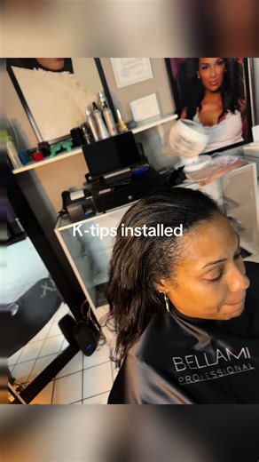 Natural K-Tips Hair Extensions Installation