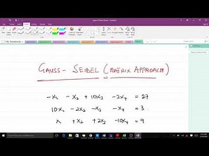 Gauss-Seidel (Matrix Approach)