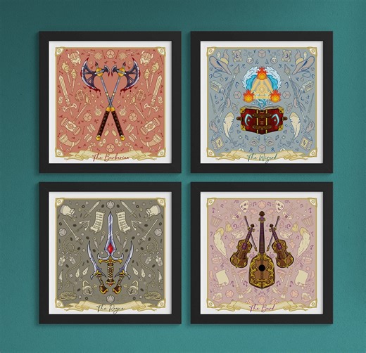 D&D Class Print 10x10: Dungeons and Dragons, Gaming Fan Art - Etsy