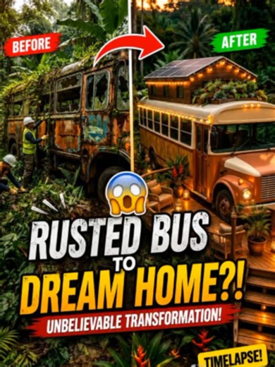 Rusted Jungle Bus to Luxury Tiny Home! Insane Transformation 🚍 #BeforeAndAfter #Renovation #TinyHome POV: You find a rusty abandoned bus in the jungle… then turn it into a luxury tiny home 🤯🚍✨ This before vs after transformation is absolutely unreal. Would you live here? 🌴🔥 Timelapse teaches you the power of time. If you want to save time on your business, you need automation. I'm using a system that gets real traffic on autopilot for mere pennies ($4.90!). Check it out here: https://bit.ly