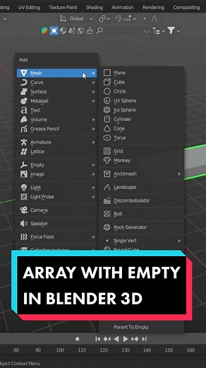30 seconds #tutorial on array modifier in #blender3d #3d #3dart #3danimation #3dmodeling #blendertutorial #digitalart #tiktok #fyp #perte