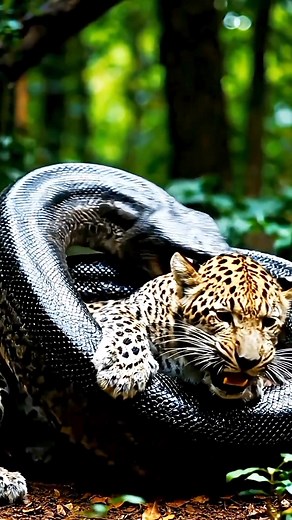 "Eagle vs Python vs Leopard 🦅🐍🐆 | Unbelievable Fight" A python coils around a leopard to crush it... but an eagle swoops in with powerful talons. A shocking three-way battle for survival you won’t believe! | Family Animals