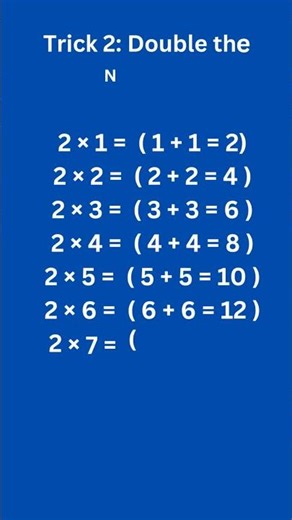 Tips and Tricks to learn 2 times table.