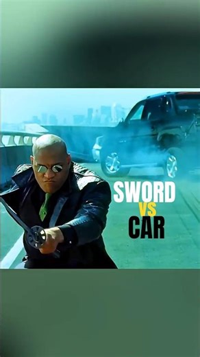Morpheus Brought a Sword to a Car Chase 🗡️ | Matrix Reloaded #shorts
