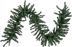 Northlight Pre-Lit Green Artificial Pine Christmas Garland Warm White LED Lights, 9' x 20"
