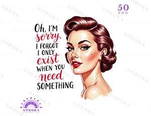 Funny Retro Housewife PNG, Sarcastic Vintage Quotes, Sassy 1950s Mom Clipart, T-shirts, Mugs, Sublimation - Etsy Canada