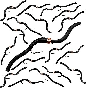 Squirmy Wormy Fly Fishing Set – Barbless Wet Worm Flies for Trout, Panfish, Bass