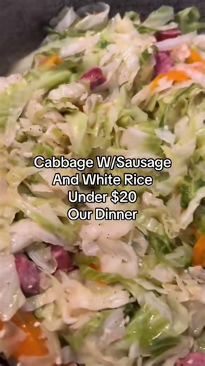 “Feeding My Family Under $20 🥬🔥 Cabbage & Sausage Meal”