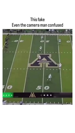 Sports Clips on Instagram: "This video captures a deceptive and well-executed trick play during an American football game between Appalachian State and an opponent. The footage begins with a kickoff return where the returner appears to hand the ball off or move toward one side of the field, drawing the attention of the coverage team and the broadcast camera. The camera operator, fooled by the misdirection, pans away from the actual ball carrier, who is seen sprinting down the opposite sideline v