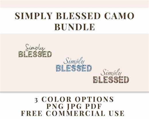 Christian Designs Bundle PNG JPG PDF Simply Blessed Camo Bundle (sublimation & Print Ready) - Etsy
