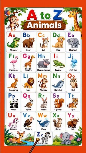 A to Z animals chart ||alphabet chart for kids and toddlers #staylittlechannel #kidslearning