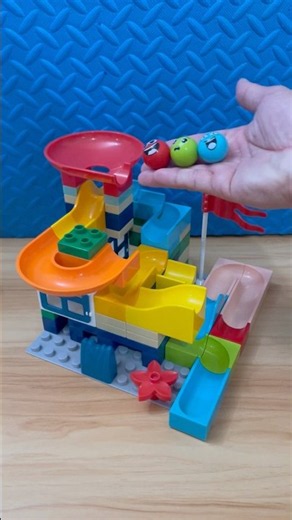 Marble Run Slide Blocks ASMR 🔴 02d 08 🔵 #marblerun #asmr #marblerace Duplo Marble