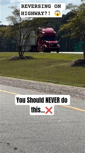 Truck Driver Misses Exit and Reverses on Highway Shoulder 😱 #shorts