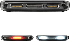 SUPAREE LED Third 3rd Brake Light, Compatible with 1999-2007 Silverado/GMC Sierra 1500 2500 3500 HD Classic，High Mount Stop Light Red/White Rear Cargo Light, Smoke Lens