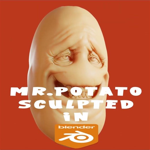 Mr. Potato Sculpture with Blender #b3d #sculpture #potato