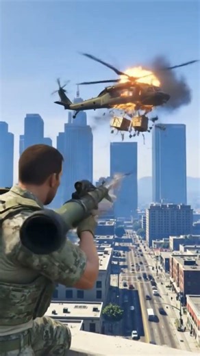 Lone Army Hero Destroys Cargo Helicopter Using Stinger Launcher in GTA V