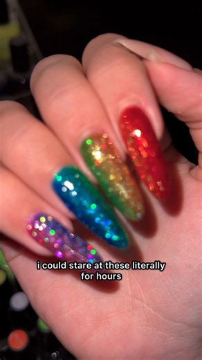 EASY diy rainbow glitter nail art ✨🌈 #nails #nailart