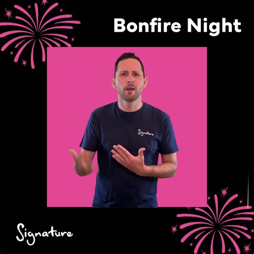 Celebrate Bonfire Night with a bang! 🎇 Learn how to sign Bonfire Night in British Sign Language and share it with your family and friends ✨ | Signature Deaf