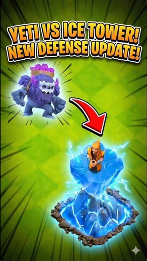 Yeti vs Ice Tower 😱 Unexpected Result | #clashofclans #cocupdate #coc2025 #cocdefense #cocgameplay