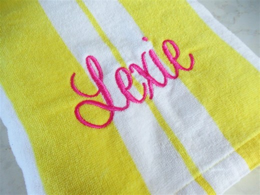 Personalized Beach Towel: Embroidered Cotton Velour Spa Towel - Etsy