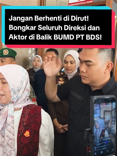 Kami para korban BUMD PT Bandung Daya Sentosa (PT BDS) menuntut Kejaksaan untuk membuktikan bahwa integritas bukan sekadar kata-kata, tetapi harus diwujudkan melalui keberanian menegakkan hukum secara adil, transparan, dan tanpa tebang pilih. Kami mempertanyakan, bagaimana mungkin berbicara mengenai integritas bersama Bupati Kabupaten Bandung, sementara dalam perkara PT BDS masih terdapat berbagai fakta, kebijakan, dan proses pembentukan serta pengelolaan BUMD yang menurut kami perlu didalami se