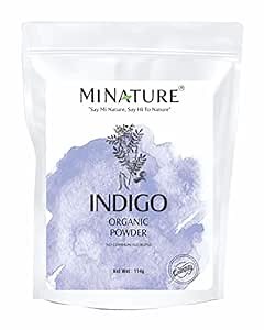 Natural Indigo Powder - 114g (4 oz) -Indigofera Tinctoria, Rajasthani Indigo Powder for hair dye, Natural hair color by mi nature