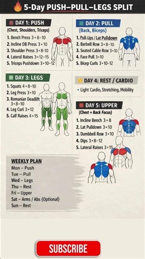5 Day Push Pull Lag Split #workout