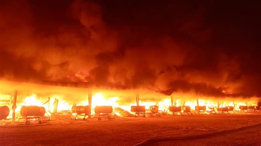 Rochelle peanut facility on fire since early morning, could take days to put out, fire chief says