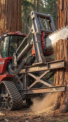 Wait… This 4x4 Tractor Cuts Trees Like THIS?! 😳🌲⚙️#godscountry#shorts#tractor#chainsaw#treecutting