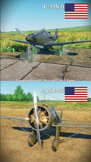 U.S.A P-39N-0 vs U.S.A P-26B-35 Propeller Rear Shooting Comparison #warthunder