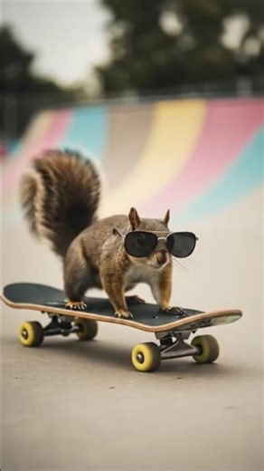 🐿️ Squirrel Scooter | Cute & Funny Wildlife Moment #shortsfeed #shorts #youtubeshorts #music